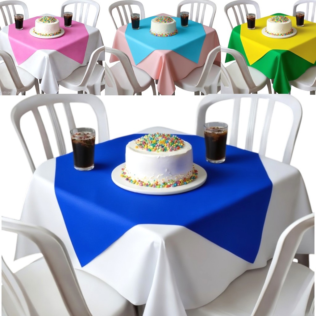 Kit 10 Toalhas de Mesa Toalhas 1,40x1,40m + Cobre Manchas 70x70cm de TNT Aniversario Decoração