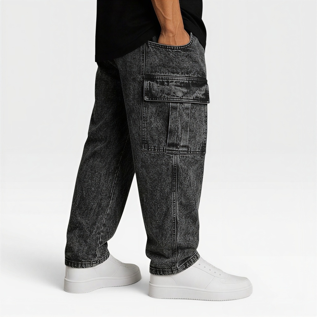 Calça Cargo Mesculino Feminino 6 Bolsos skate Larga Fechamento Cordão