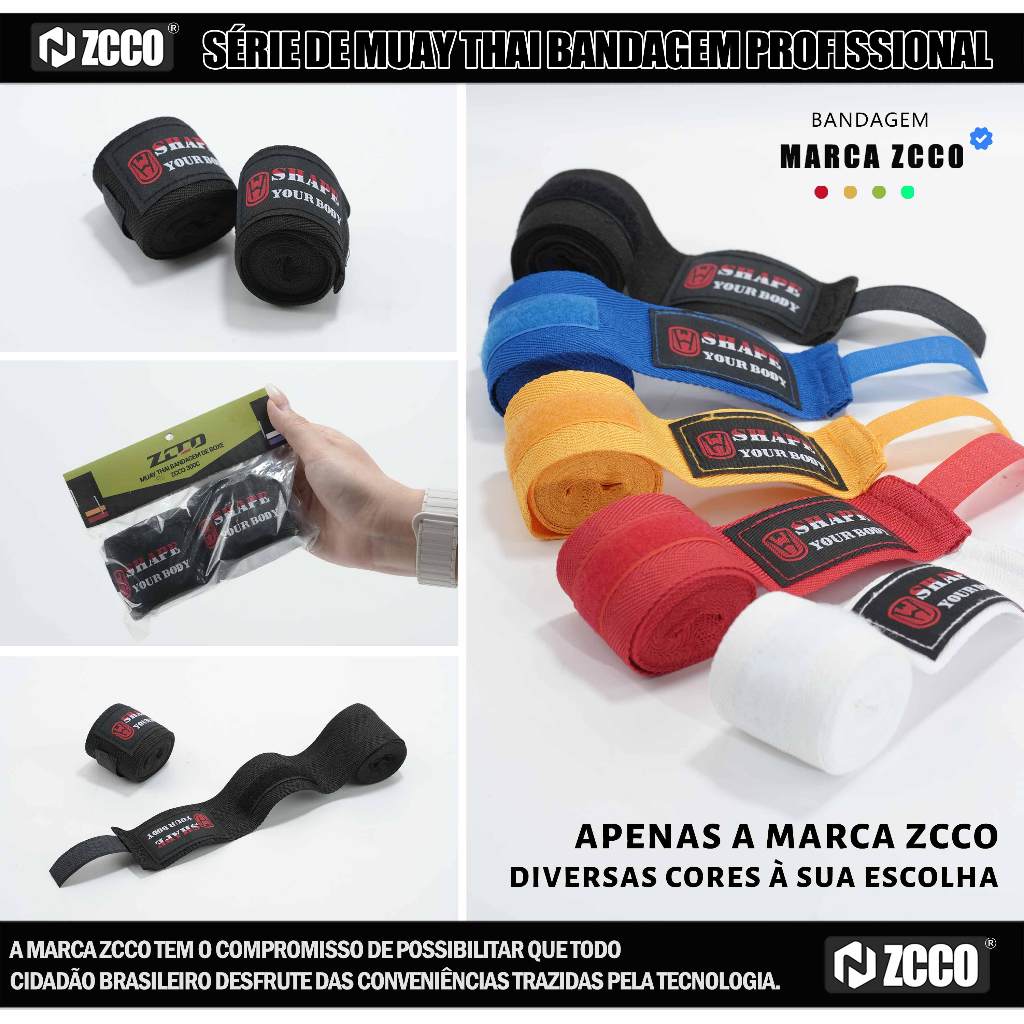 ZCCOBR Muay Thai Par Bandagem Faixa Atadura Luta Boxe Kit2