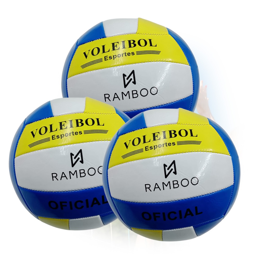 Kit 3 Bolas Volei de Praia Profissional Quadra Areia Treino