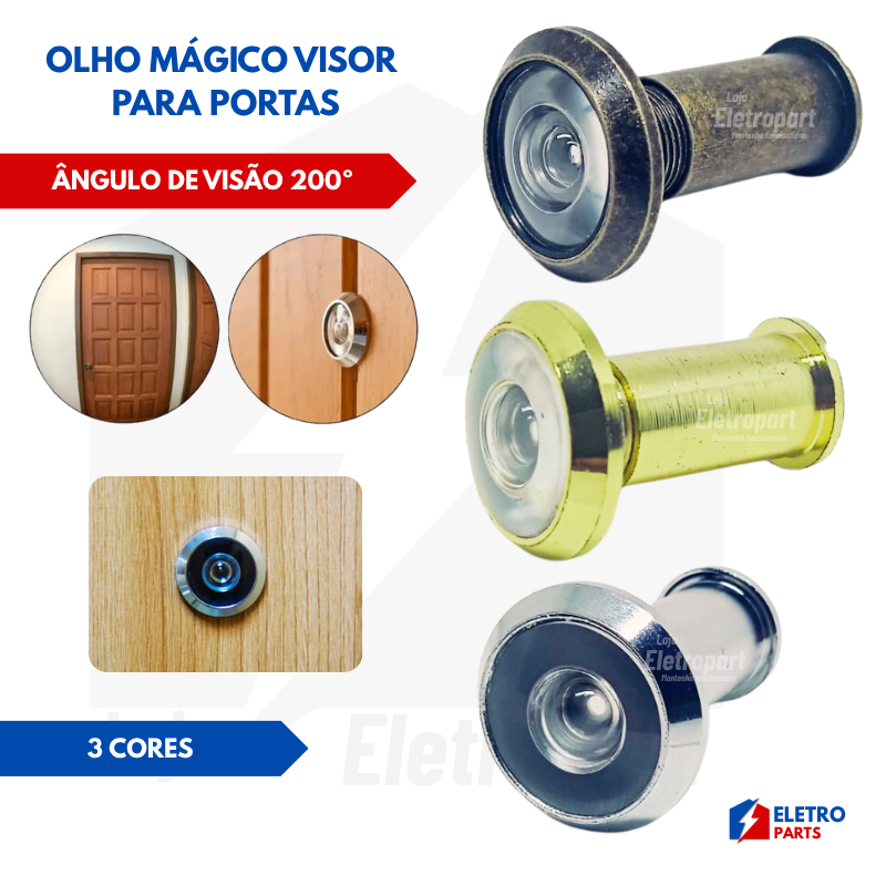 Olho Mágico Porta Portão Segurança Visão Com 200º