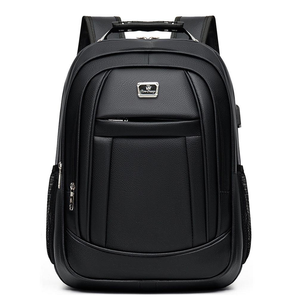 Inativo Mochila PU Grande Executiva Para Notebook Trabalho Faculdade Reforçada Cabo De Aço USB