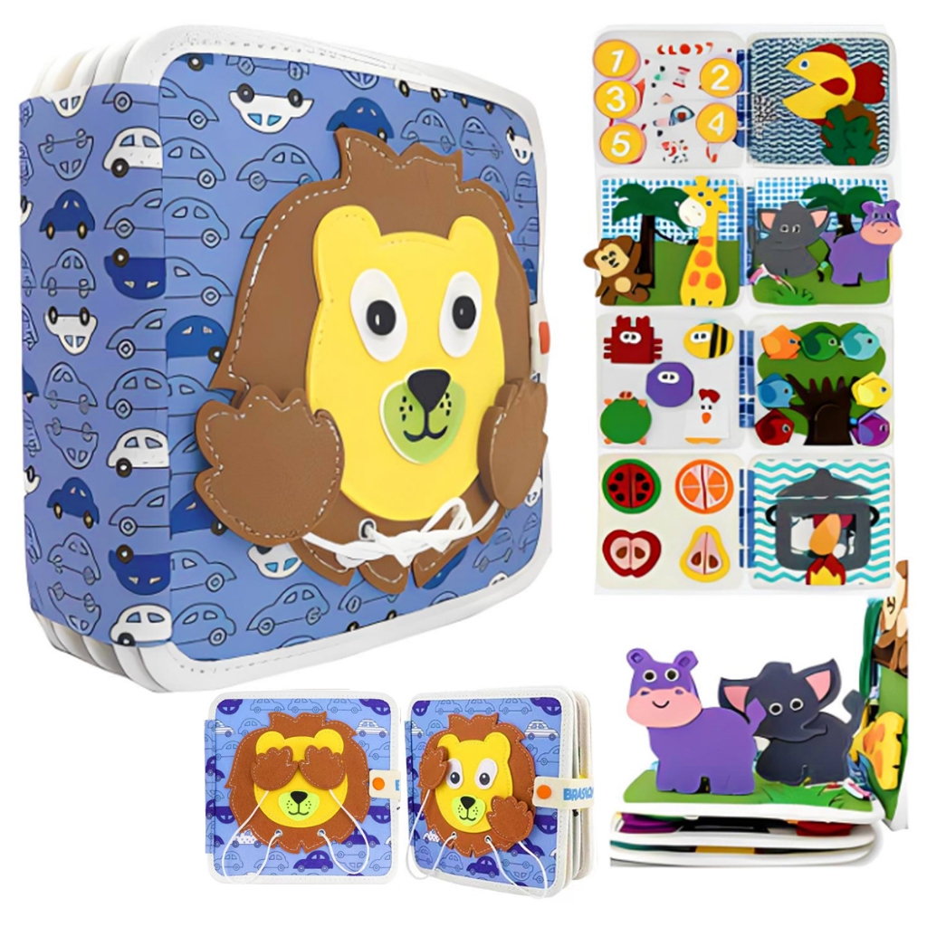 Livro Sensorial Montessori de Feltro de Atividades para Viagem de Carro Habilidades Motoras Finas