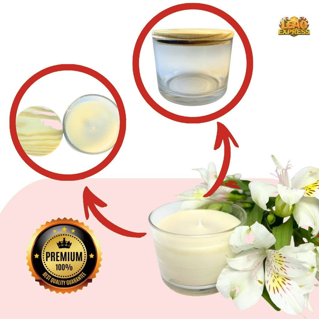 Kit Pote de Vidro com Tampa para Vela 150ml | Porta Vela Aromática | Velas Aromáticas Perfumada