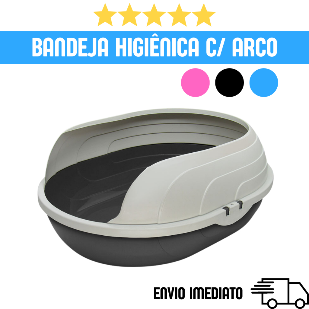 Caixa de Areia Bandeja Higiênica Sanitária para Gatos Prime com Arco Furba Furacão Pet