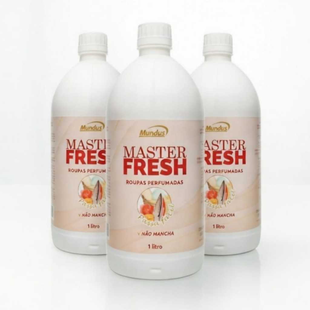 Kit 3 Master Fresh Água de Passar 1L Passe Fácil Roupas Perfumadas