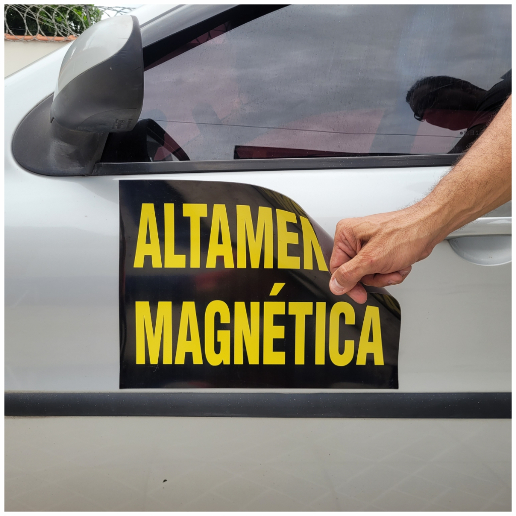 Manta Magnética para Carro FERMAG 100cm x 62cm  Esp. 0,8mm Fixação Segura e Sem Cola Ímã Removível NÃO PERSONALIZAMOS