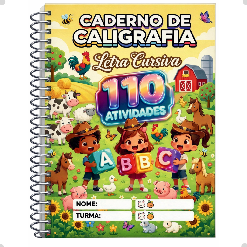 Caderno de caligrafia infantil 110 atividades letra cursiva