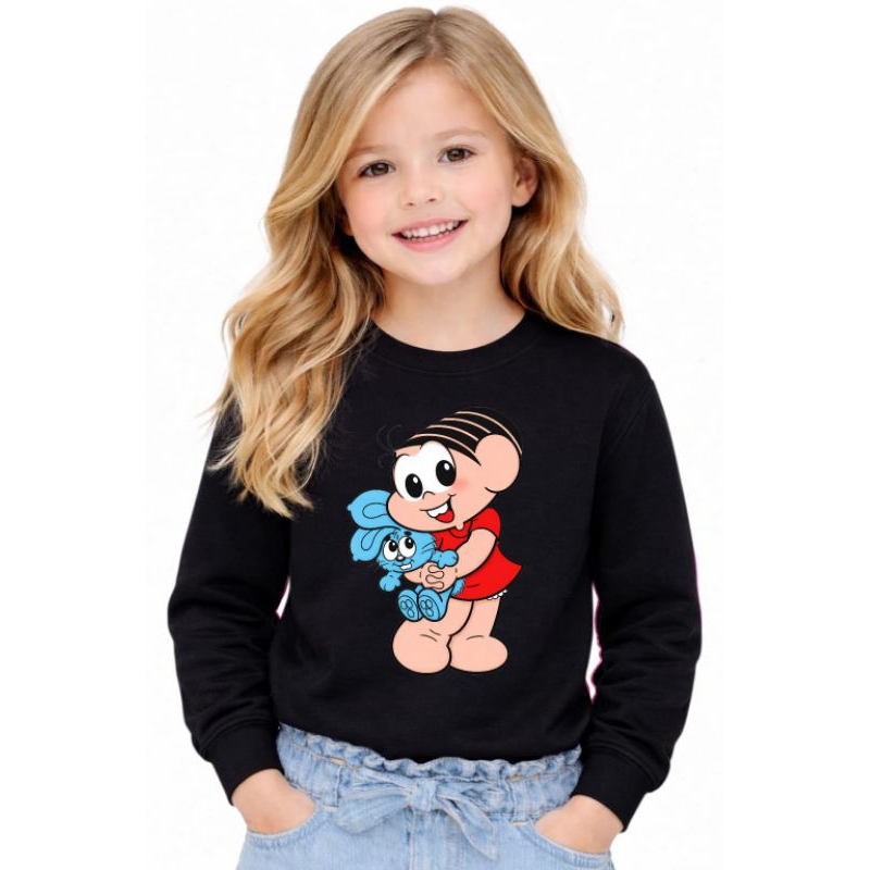 Moletom Infantil Mônica e Sansão desenho Disney menina Casaco  algodão Blusa de Frio  quentinho tamanho do 2 ao 14