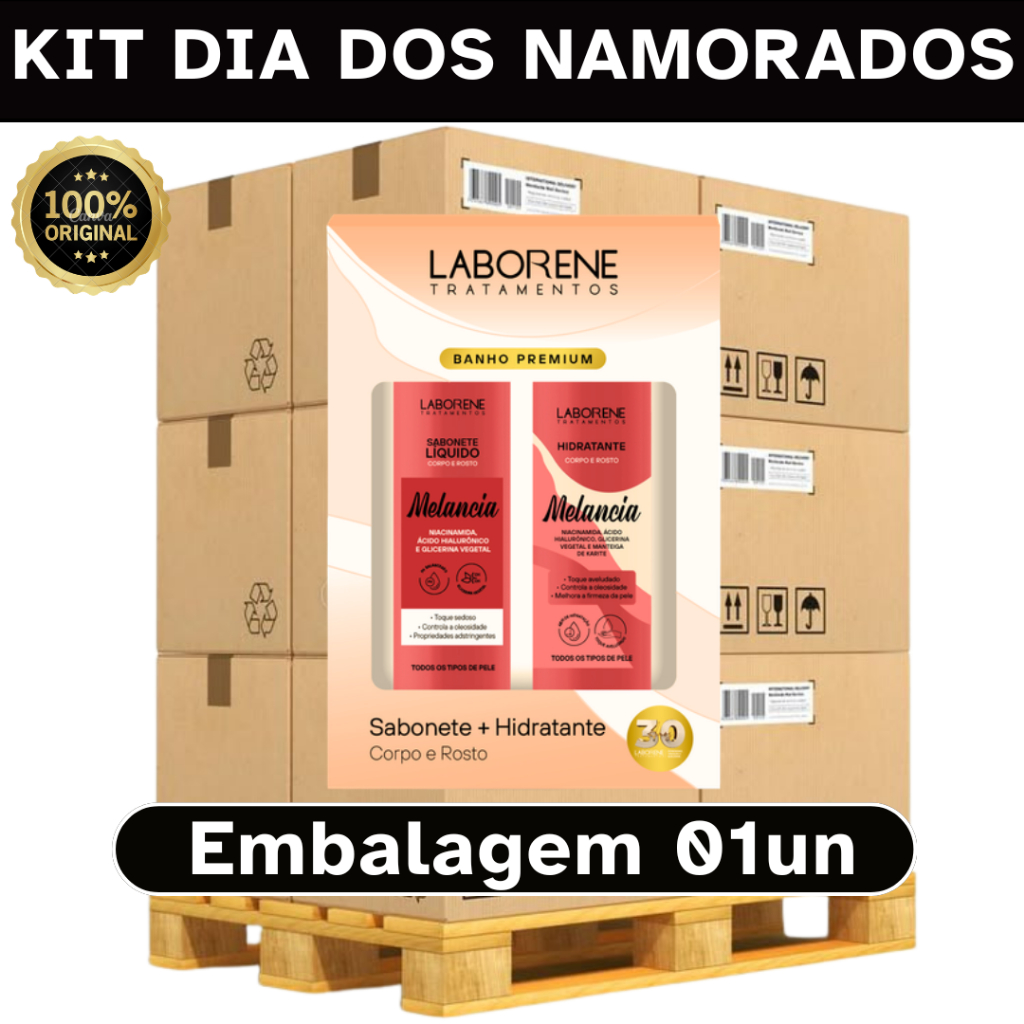 Kit Presente Sab. líquido 200ml + Hidra. corpo e rosto 200ml Laborene