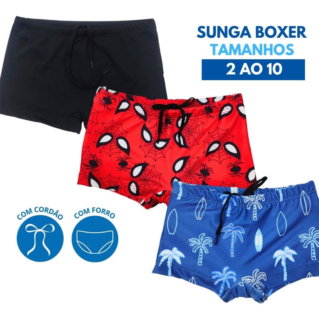 Sunga Infantil Com Cordão Tam 2 4 6 8 10 Estampas Exclusivas