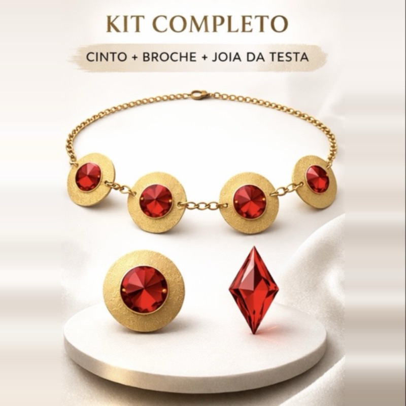 Kit Acessórios Ravena Jovens Titãs Cinto Broche Joia Testa Cosplay Halloween