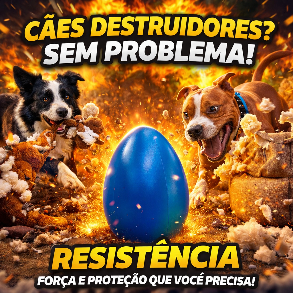 Bola Indestrutivel Brinquedo Pet Anti-estresse Ovo Fujão Mordedor Interativo Presente Resistente