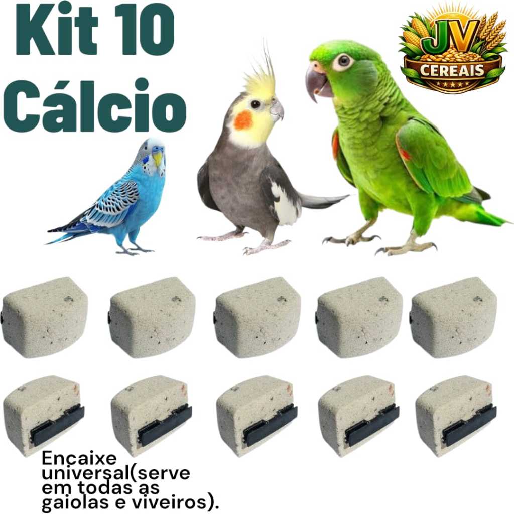 Pedra de Cálcio para Pássaros Fortalece Ossos e Bico Reduz Estresse Fácil de Fixa Gaiola