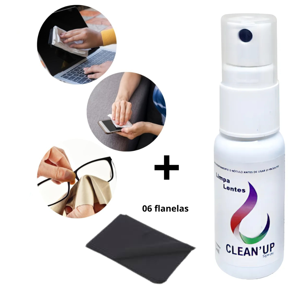 Kit Limpa Lente Òculos Tela Celular Tablet Notebok + 6 Flanelas
