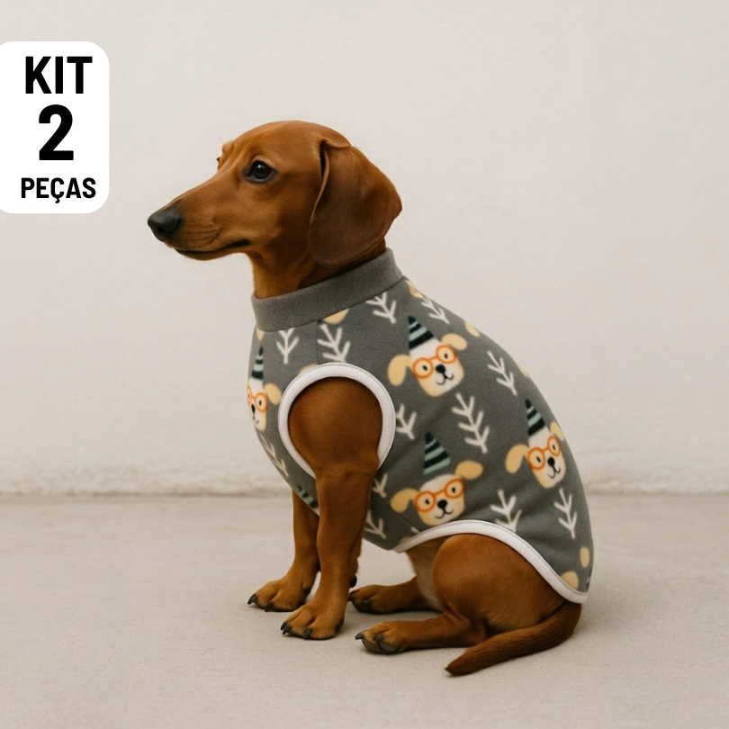 Kit 2 Roupa para Pet Cachorros Cães Porte Pequeno Sortido em fleece Macia e confortavel