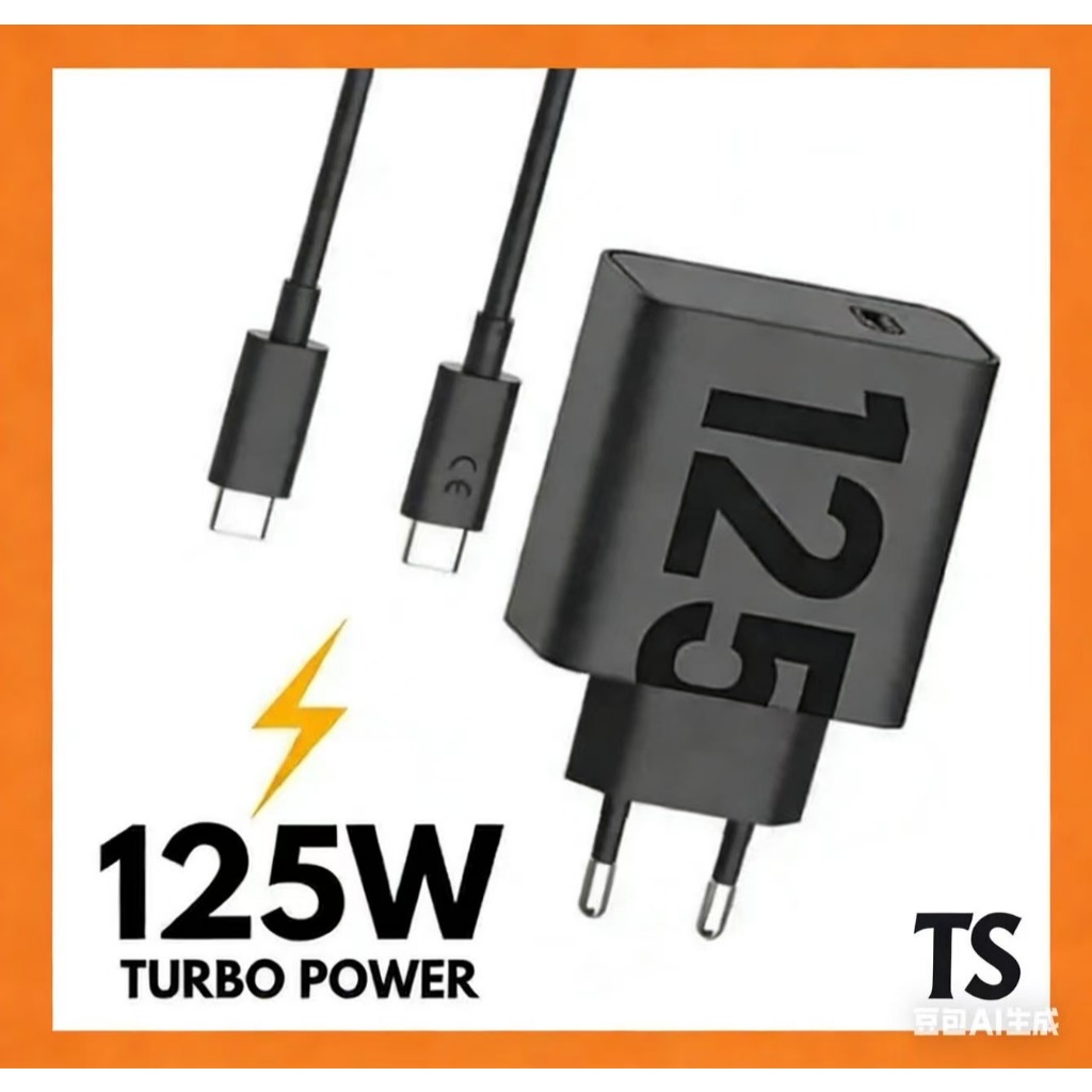 Cabo e Carregador Universal 125W Fast Charging Turbo USB-C Com Todos os Modelos Android