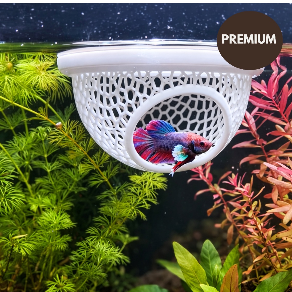 Esconderijo Flutuante para Peixes Betta Toca para Aquário Cama Decoração Folha Descanso Aquarismo