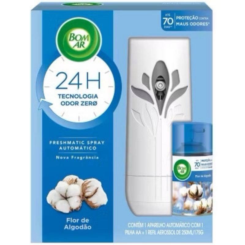 Kit 2 Bom Ar Flor de Algodão Automático Difusor Casa