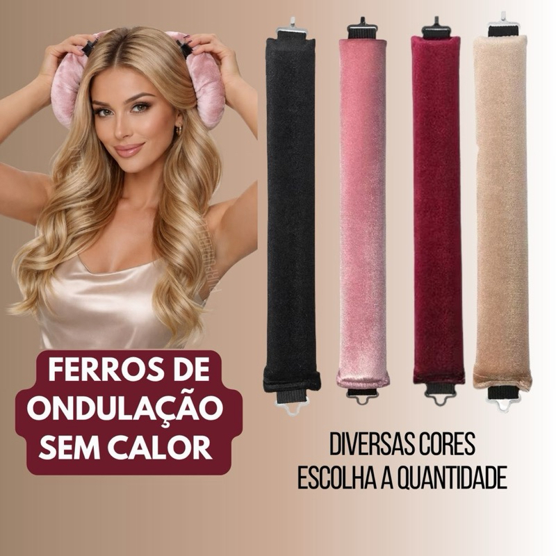 Modelador de Cachos Ondas Sem Calor / Ferros de Ondulaçao sem Calor Bobes para Dormir Cabelos Lindos