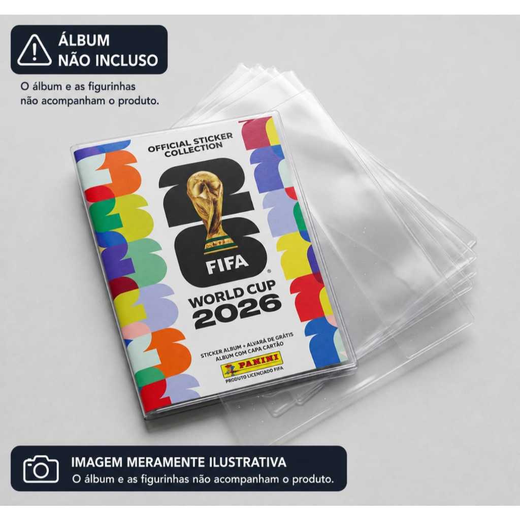 2 Capas Plásticas Proteção para Álbum da Copa do Mundo