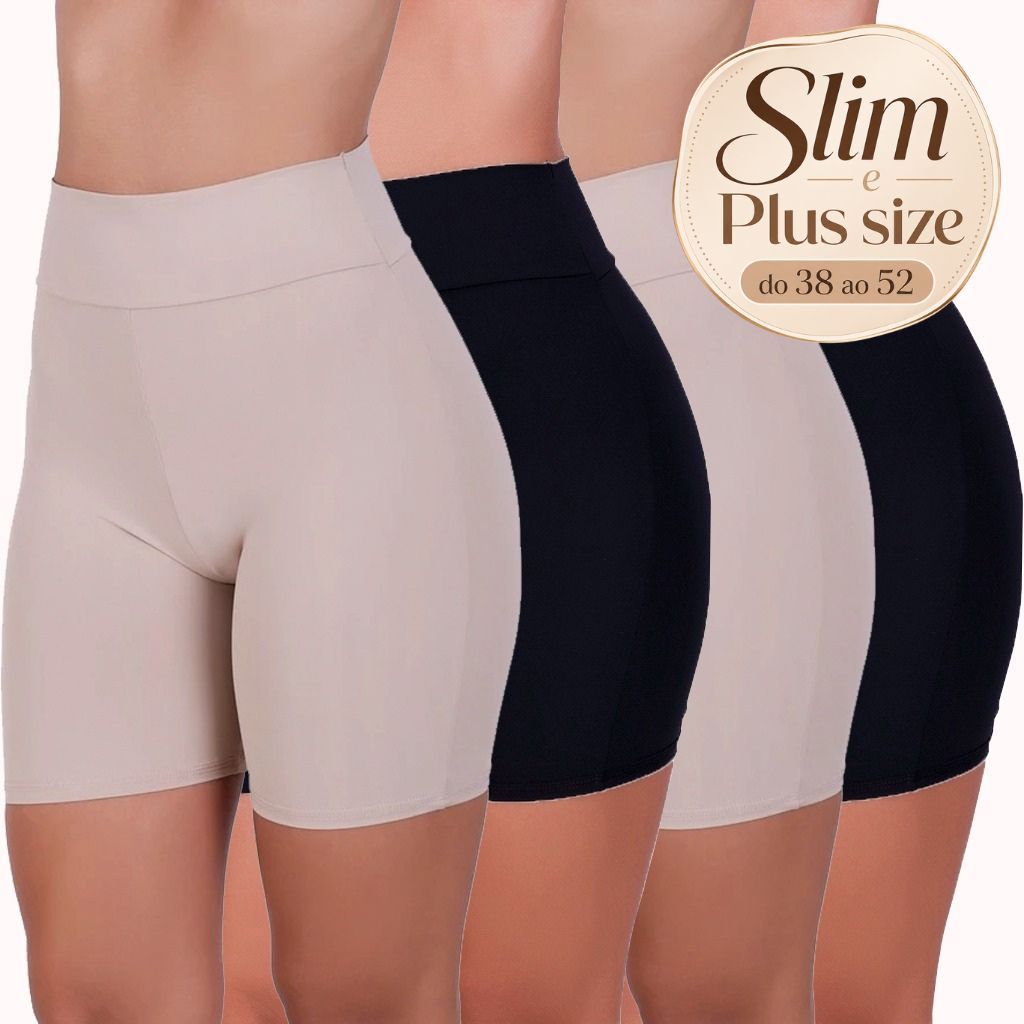 Kit Short Anágua Modeladora Cintura Alta Dupla Segunda Pele Térmica