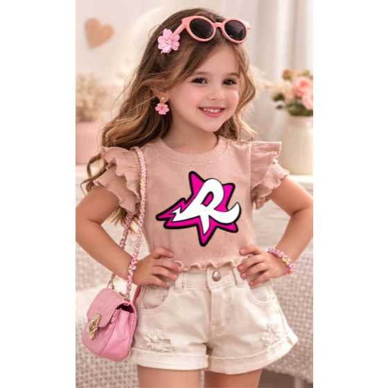 Blusa EMILLY VICK com Estampa em DTF- Moda Infantil Youtuber Blogueira- Canelado Ribana