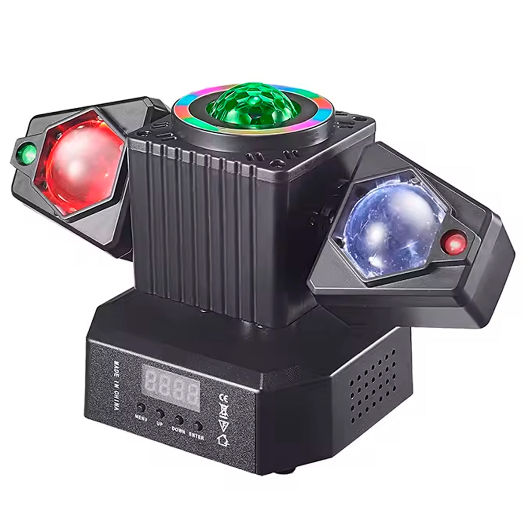 Canhão De Luz 4 Em 1 Moving Head RGB Festa Led Lasers Móveis Bola Maluca Mágica