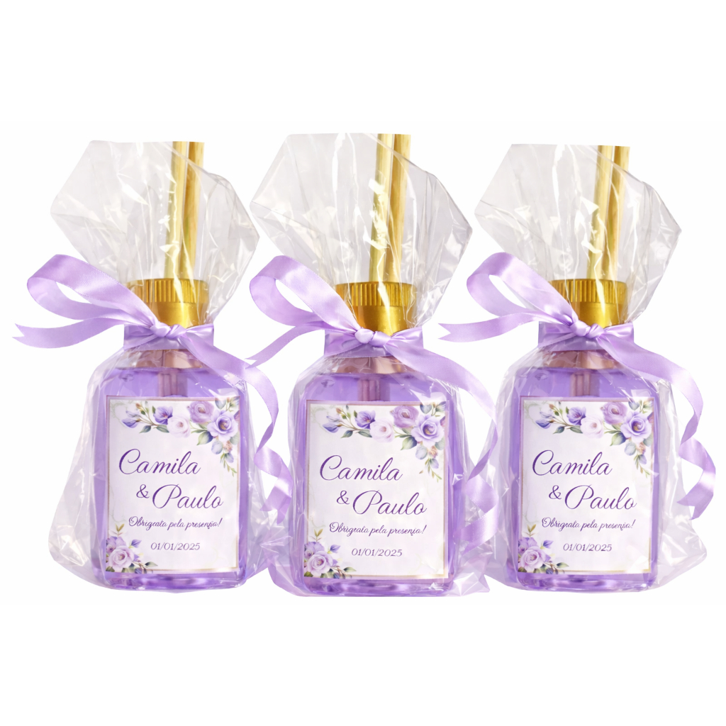20 Aromatizadores de Ambiente Lembrancinha Minis 45ml Quadradinhos PERSONALIZADOS para sua festa, aniversario, casamento