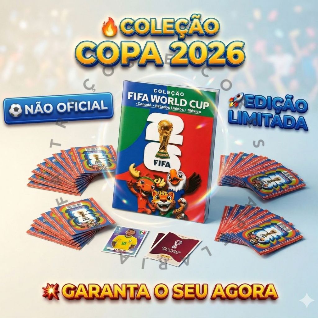 NAO É O DA PANINI Kit 10/15 Album Copa Do Mundo NAO OFICIAL Fifa World Cup 2026 Atacado Revenda