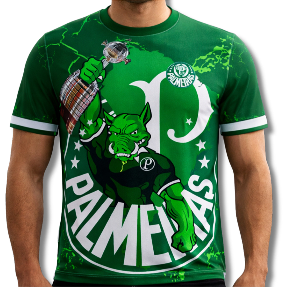 Camiseta Palmeiras Verde Jason Modelo Exclusivo para Torcida, Arquibancada e Jogo