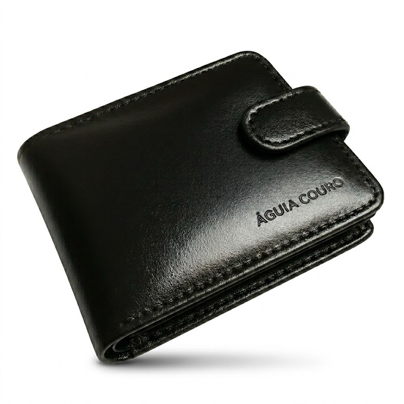 Carteira Masculina Couro 100% Legitimo Premium Com Fecho Completo com porta cartão