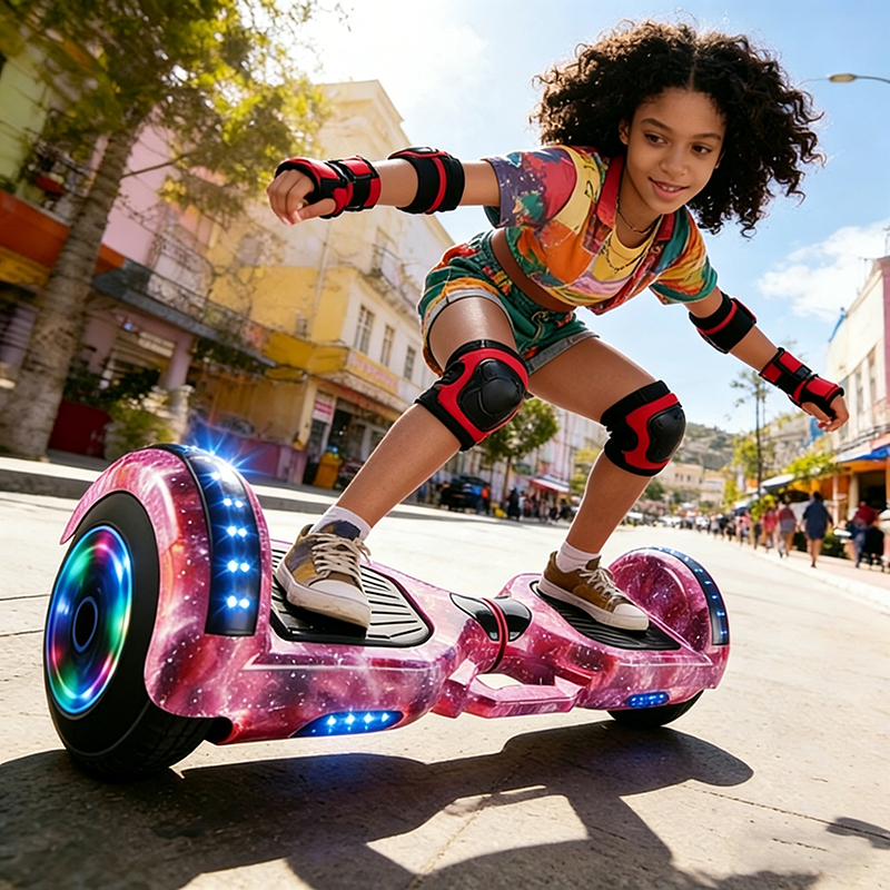 Hoverboard Elétrico Bivolt - Infantil & Adulto  Bluetooth LEDs Coloridos Autonomia 15km  Brinde: Kit de Proteção