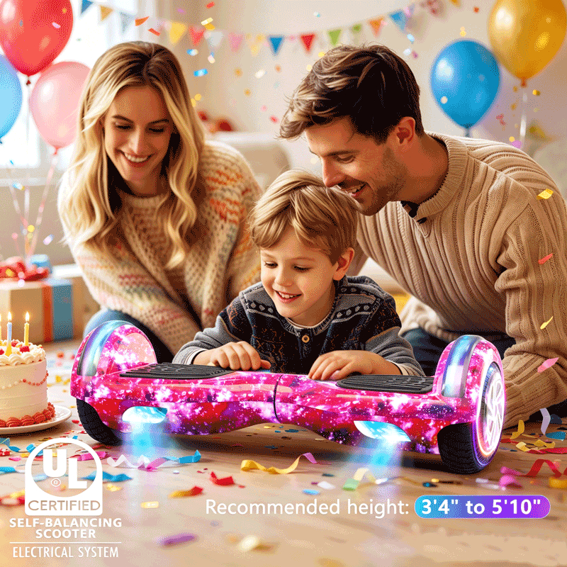 Hoverboard Infantil 6.5" -   Skate Elétrico e Bateria PotenteSeguro para Crianças, Inclui Capacete e Kit de Proteção