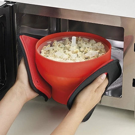 Pipoqueira Grande Para Micro-ondas Sem Óleo Balde Pipoca Silicone Redonda Com Tampa Livre BPA