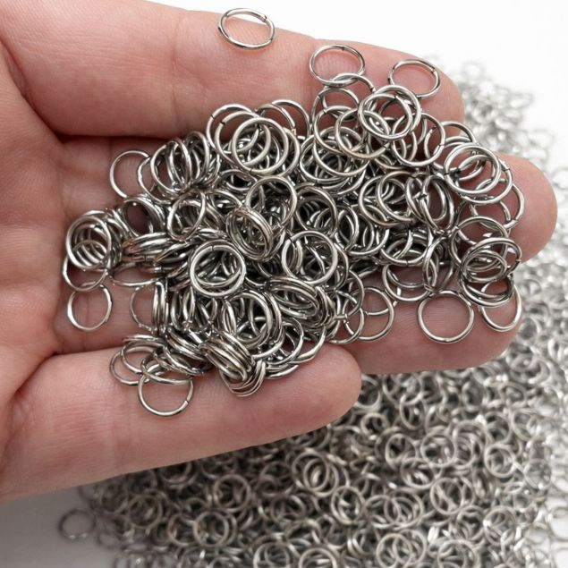 kit Argola Metal Bijuterias De Artesanato 6mm E 8mm - Prata