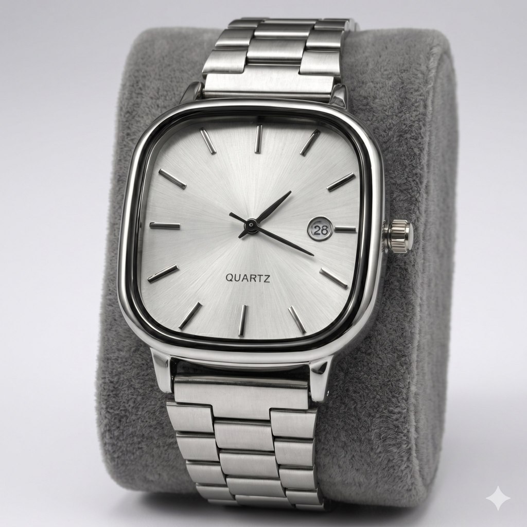 Relógio De Puslo Retro Vintage Unissex Analógico C/ Data Aço Inox  Resistente Água