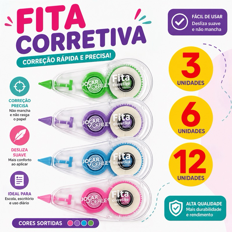 Corretivo em Fita Jocar Office 6m