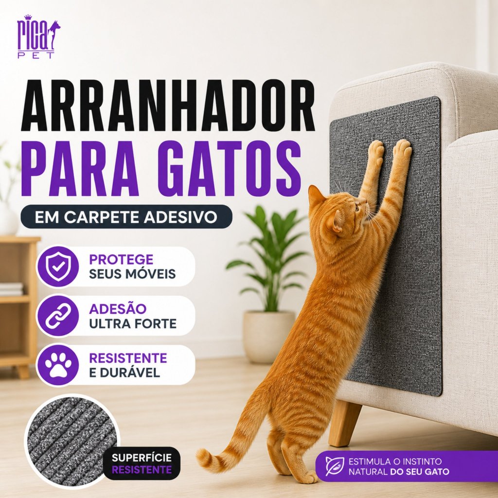 Arranhador E Protetor De Sofá Adesivo Para Gatos Carpete