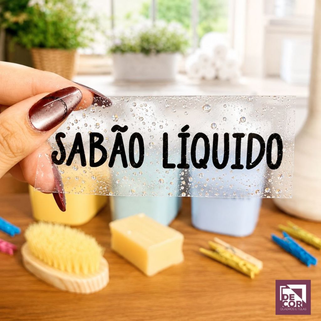 Kit 30 Adesivos para Lavanderia Kit Etiquetas Completas Organizadoras Produtos de Limpeza