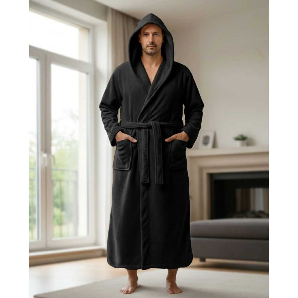 Roupão Adulto Plus Size Longo Com Capuz Linha Luxo Madalô Inverno Quente Unissex