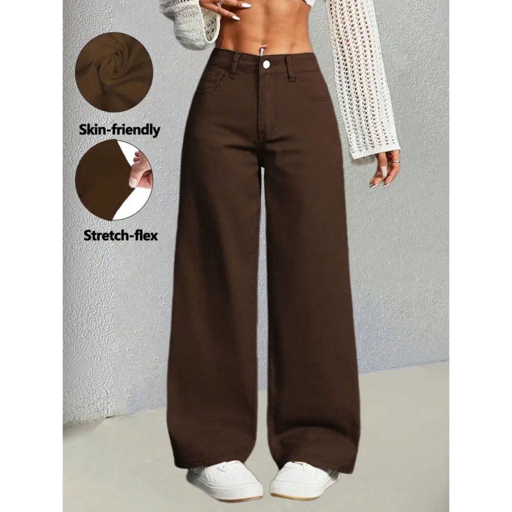 calça jeans feminina wide leg tecnologia empina bumbum e cintura alta de melhor qualidade super tendencia