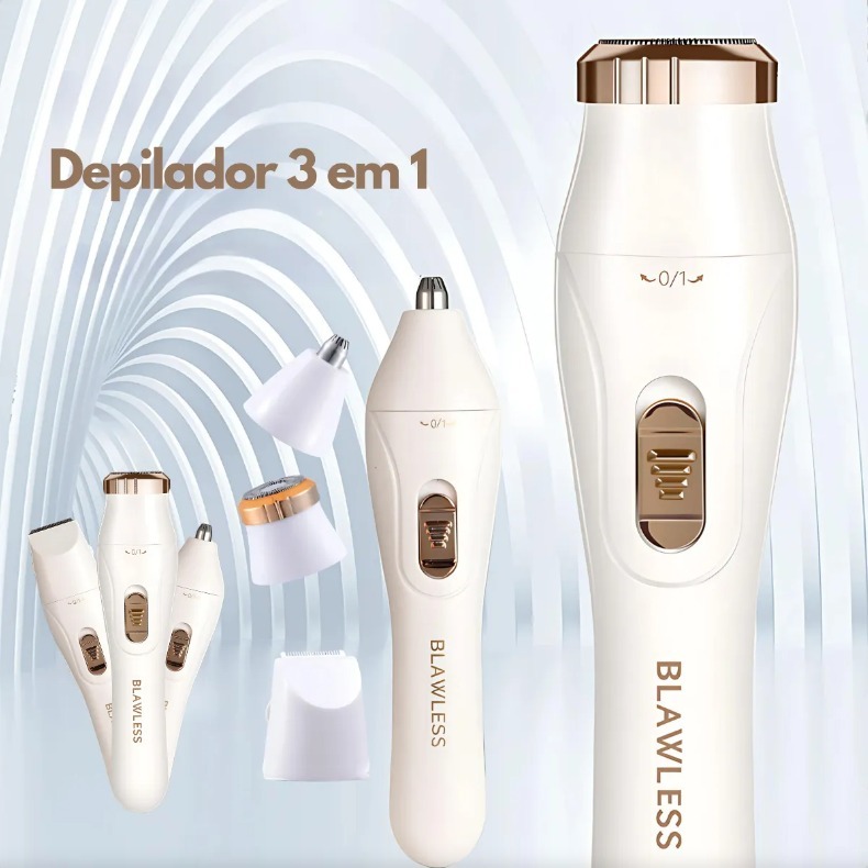Aparelho Barbear Elétrico e Depilador , Facial e Corporal / íntimo 3 Em 1 Portátil Recarregável USB  Indo