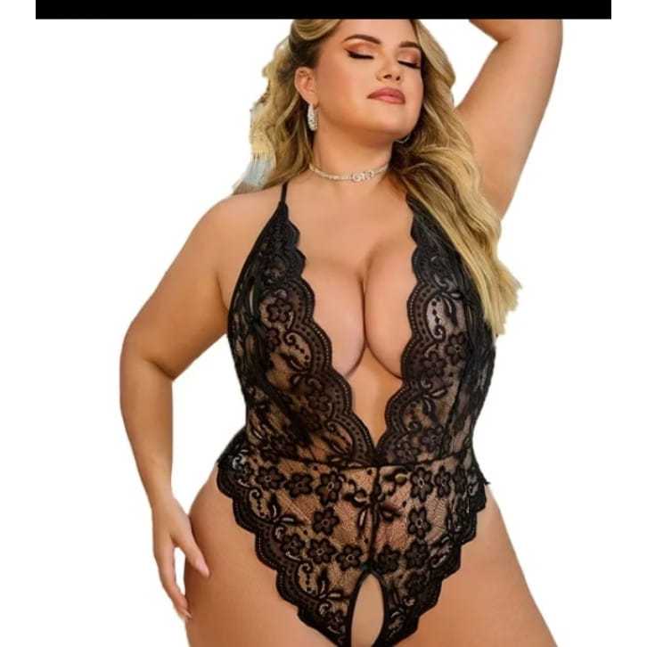 Body renda feminino com pingente coracao lingerie delicada moda intima feminina plus size