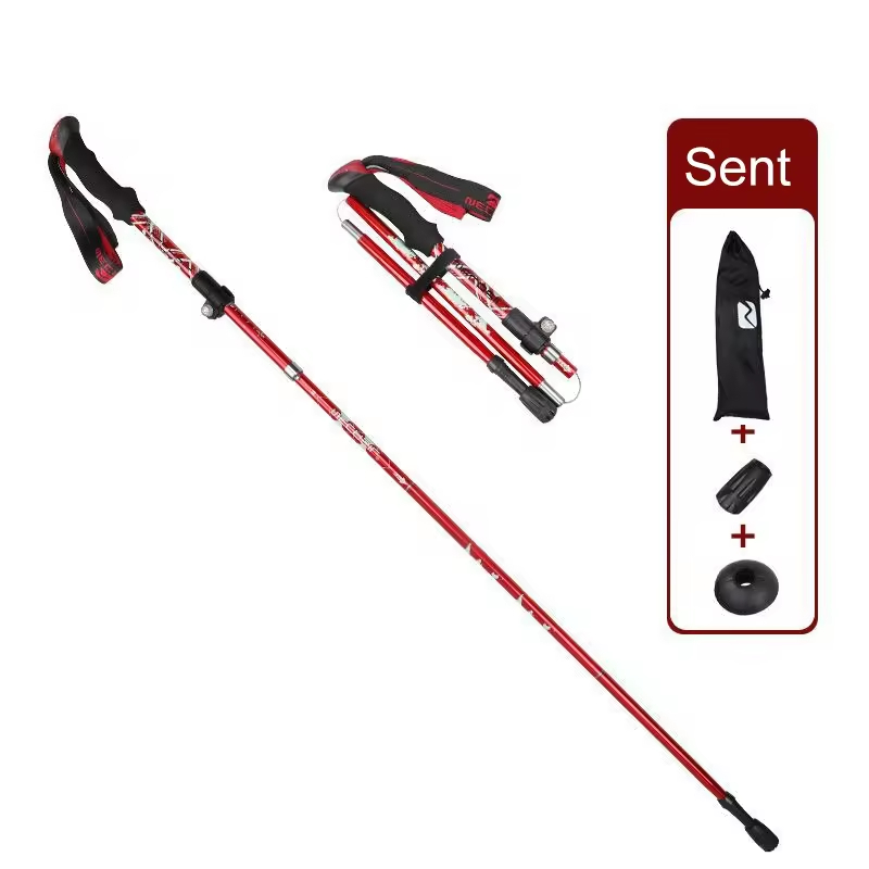 Bengala Bastão Antishock Para Caminhada Trilha Ajustavel 64cm a 135cm Em Alumínio Com