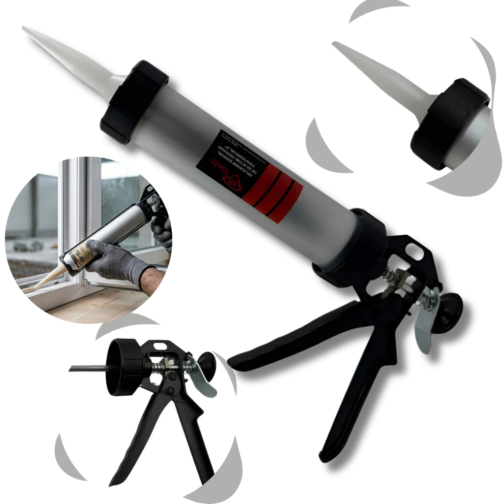 Aplicador Silicone Metal com Alta pressão para PU, Veda Calha e Silicone