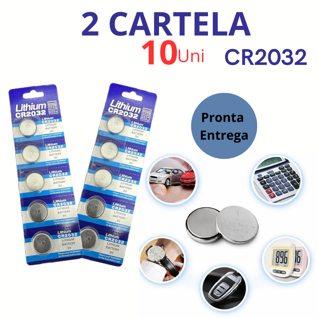 kit 10 unidades cr2032 3v litio
