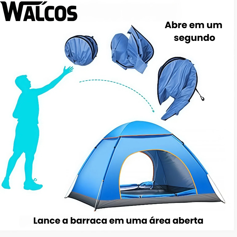 Barraca Camping Automático 3-4 Pessoas - Barraca De Acampamento A Prova D'Água 