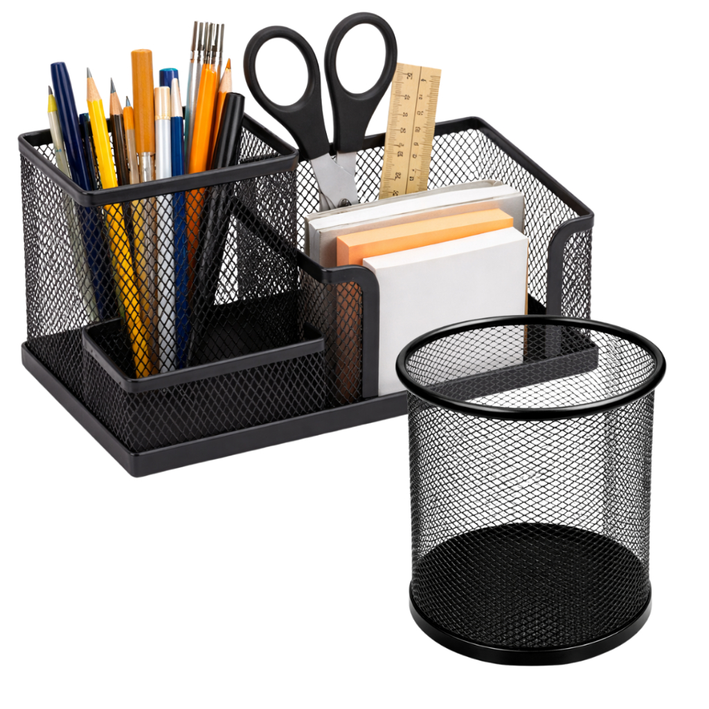 Porta Caneta e Lápis Organizador De Metal Para Escritorio