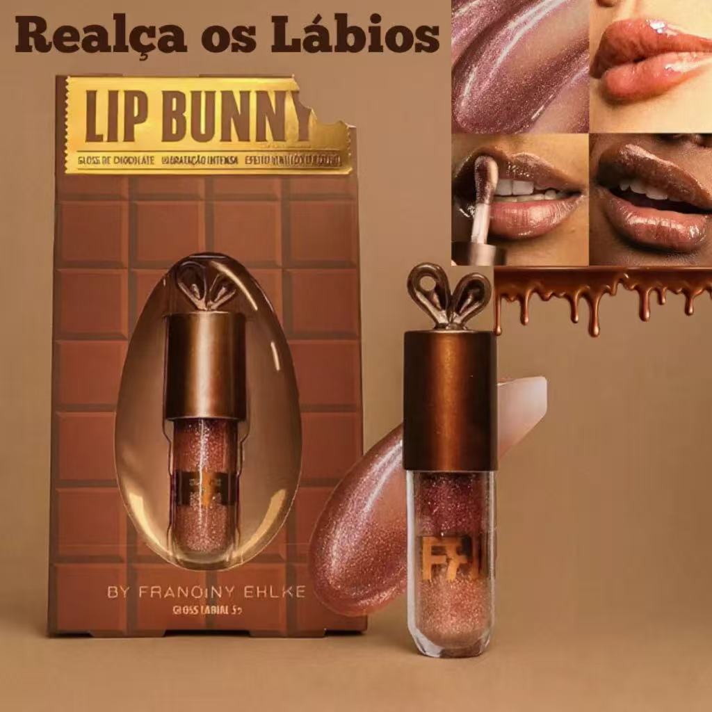 Gloss Labial Fran by Lip Bunny 5G Chocolate Hidratante Protetor